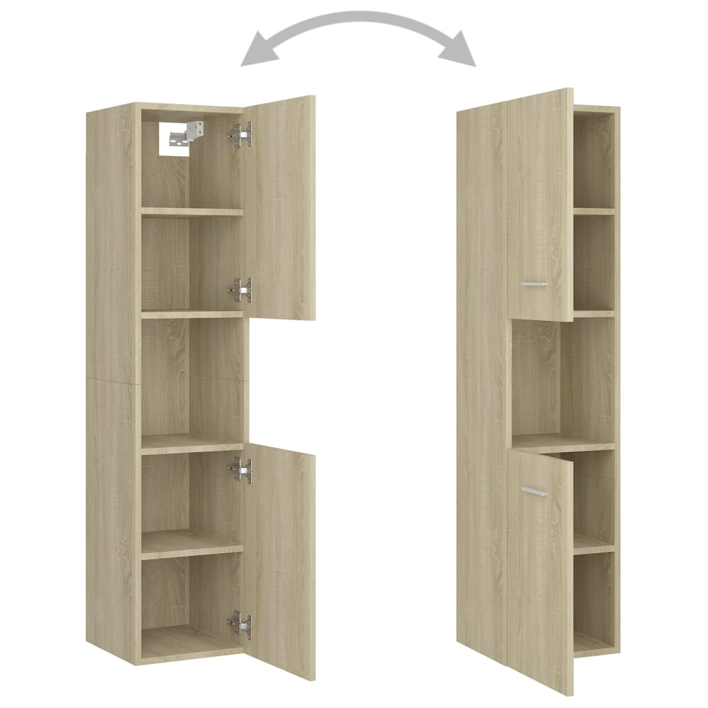 Set Mobili da Bagno Rovere Sonoma in Legno Multistrato 3071111