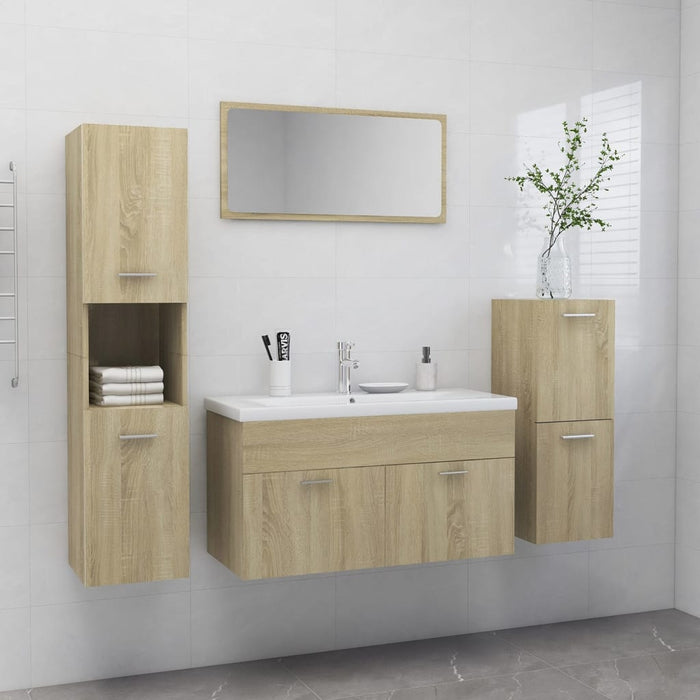 Set Mobili da Bagno Rovere Sonoma in Legno Multistrato 3071111