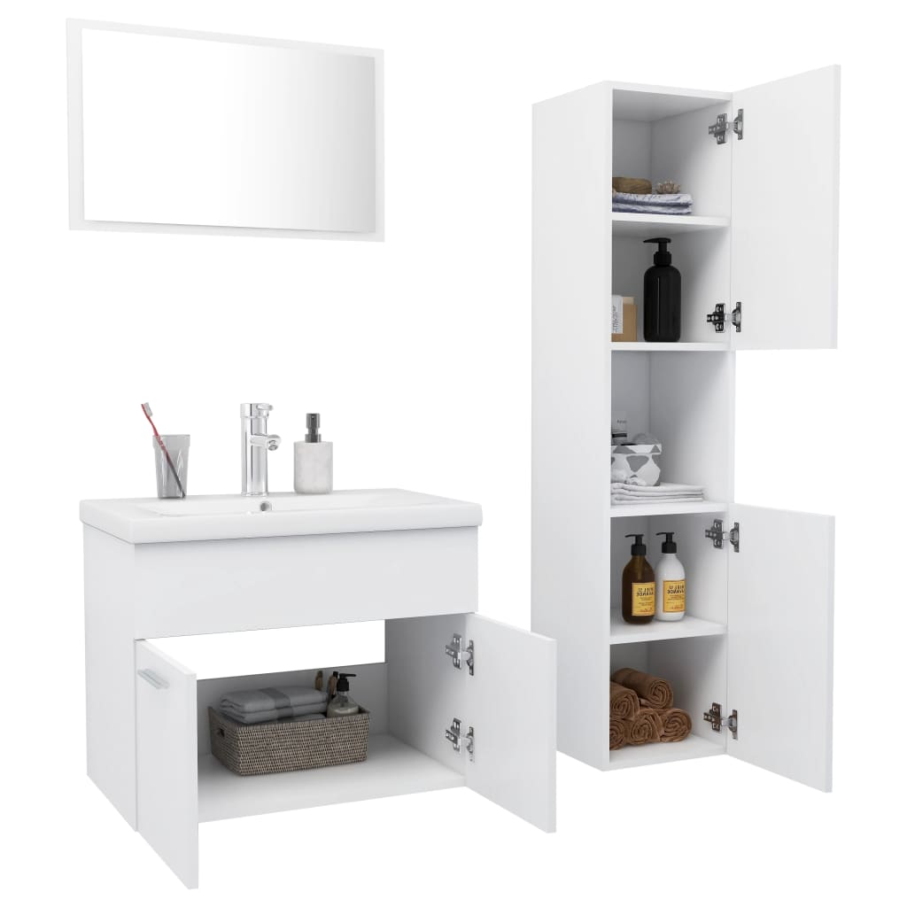 Set Mobili da Bagno Bianco in Truciolato cod mxl 71918