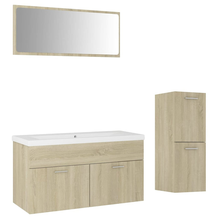 Set Mobili da Bagno Rovere Sonoma in Legno Multistrato 3071201