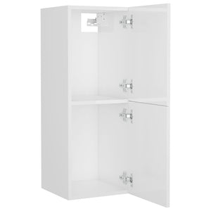 Set Mobili da Bagno Bianco Lucido in Legno Multistrato 3071204