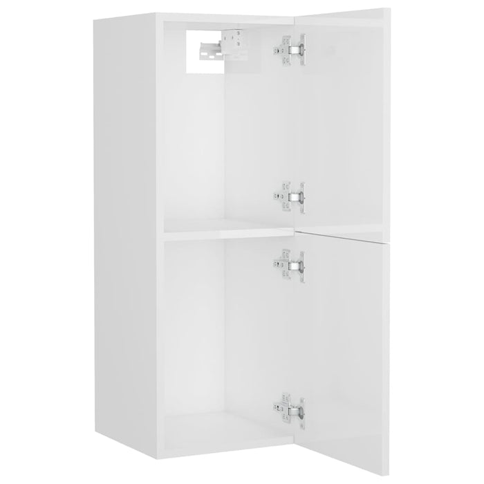Set Mobili da Bagno Bianco Lucido in Legno Multistrato 3071204