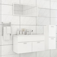 Set Mobili da Bagno Bianco Lucido in Legno Multistrato 3071204