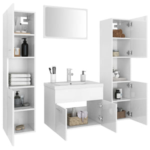 Set Mobili da Bagno Bianco Lucido in Truciolato cod mxl 71919