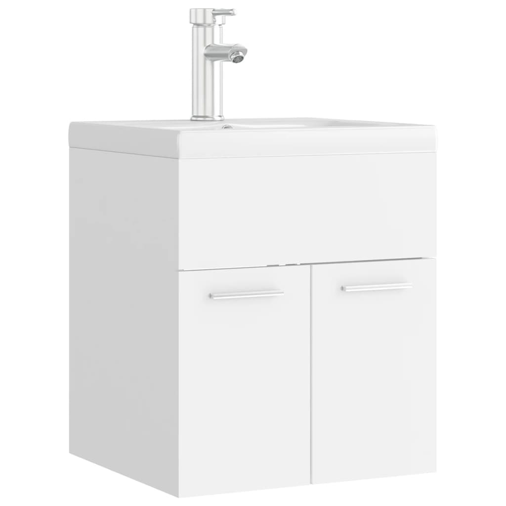 Mobile lavabo con lavabo integrato 41 x 38,5 x 46 cm in truciolare bianco 02_0006430