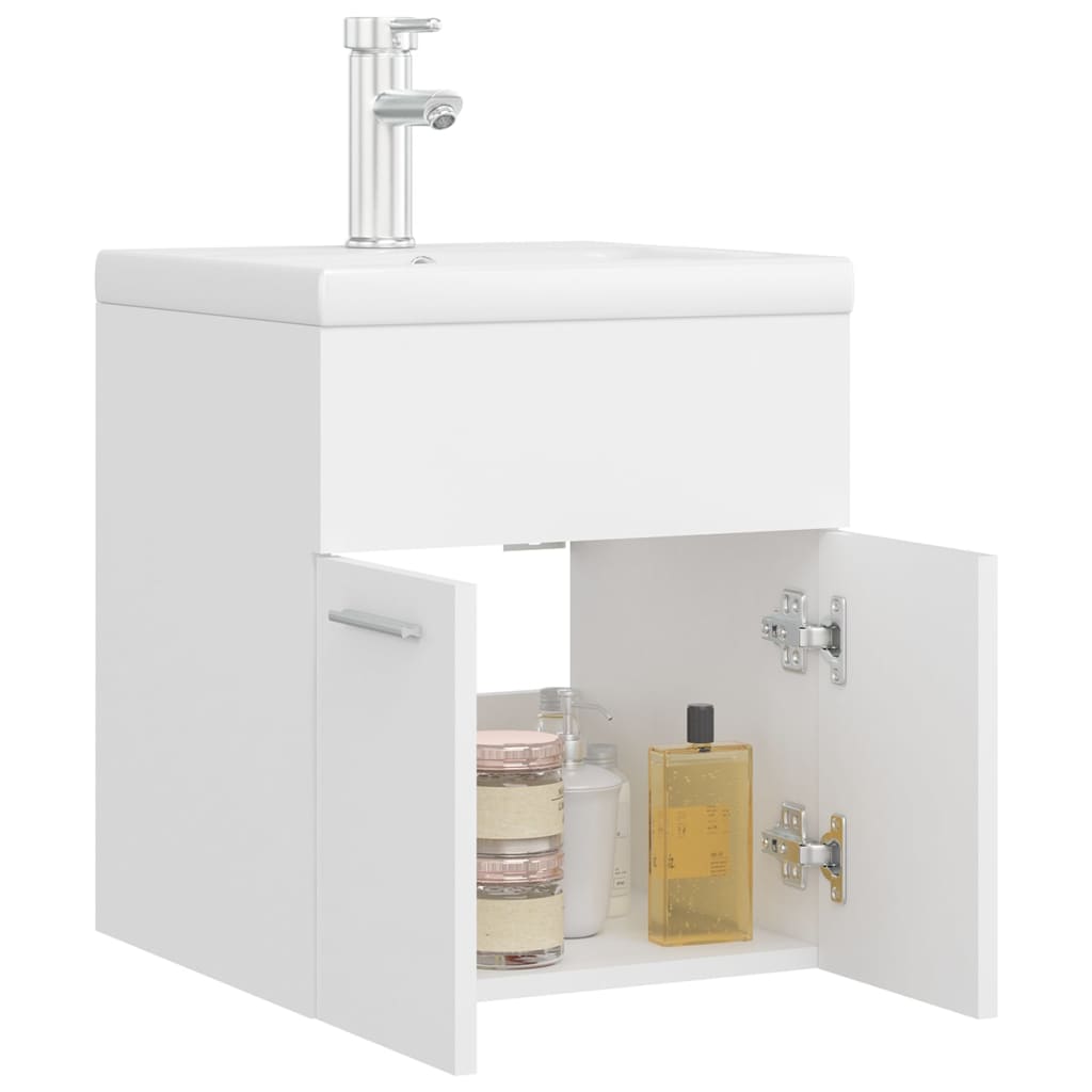 Mobile Bagno con Lavabo Integrato Bianco in Legno Multistrato 3071261
