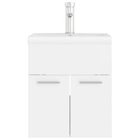 Mobile Bagno con Lavabo Integrato Bianco in Legno Multistrato