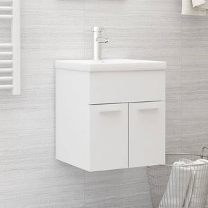 Mobile Bagno con Lavabo Integrato Bianco in Legno Multistrato 3071261
