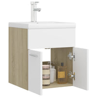 Mobile Lavabo Integrato Bianco Rovere Sonoma Legno Multistrato 3071266