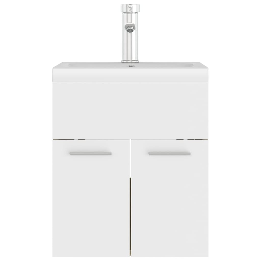Mobile Lavabo Integrato Bianco Rovere Sonoma Legno Multistrato 3071266