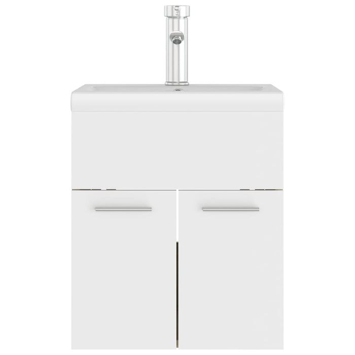 Mobile Lavabo Integrato Bianco Rovere Sonoma Legno Multistrato 3071266