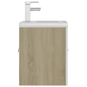 Mobile Lavabo Integrato Bianco Rovere Sonoma Legno Multistrato 3071266
