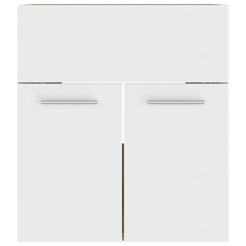 Mobile Lavabo Integrato Bianco Rovere Sonoma Legno Multistrato 3071266