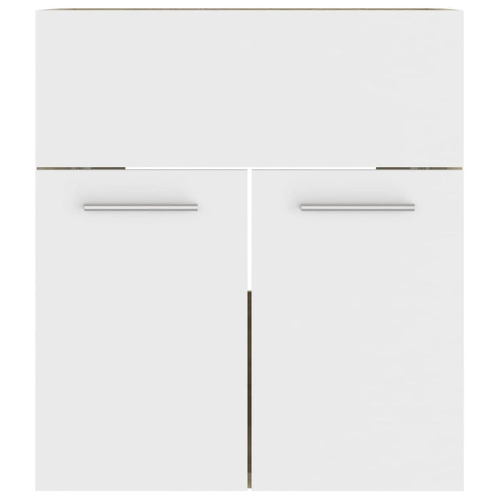 Mobile Lavabo Integrato Bianco Rovere Sonoma Legno Multistrato 3071266