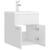 Mobile con Lavabo Integrato Bianco Lucido in Legno Multistrato 3071267