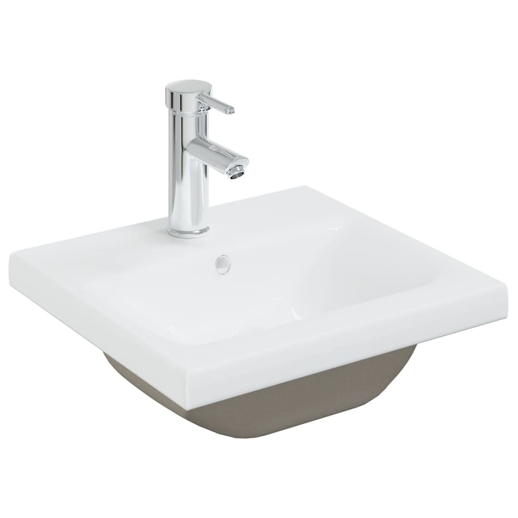 Mobile con Lavabo Integrato Bianco Lucido in Legno Multistrato 3071267