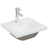 Mobile con Lavabo Integrato Bianco Lucido in Legno Multistrato 3071267