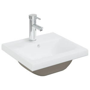 Mobile con Lavabo Integrato Bianco Lucido in Legno Multistrato 3071267
