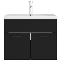 Mobile lavabo con lavabo integrato 60 x 38,5 x 46 cm in truciolare nero 02_0006508