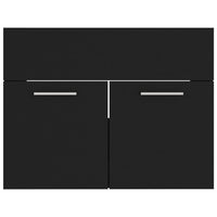 Mobile con Lavabo Integrato Nero in Legno Multistrato 3071271