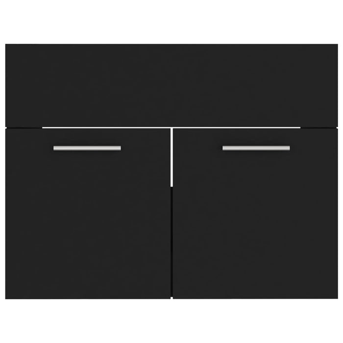 Mobile lavabo con lavabo integrato 60 x 38,5 x 46 cm in truciolare nero 02_0006508