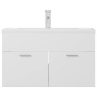 Mobile con Lavabo Integrat-Armadietto da Cucina-Lavandinoo Bianco in Legno Multistrato 350956