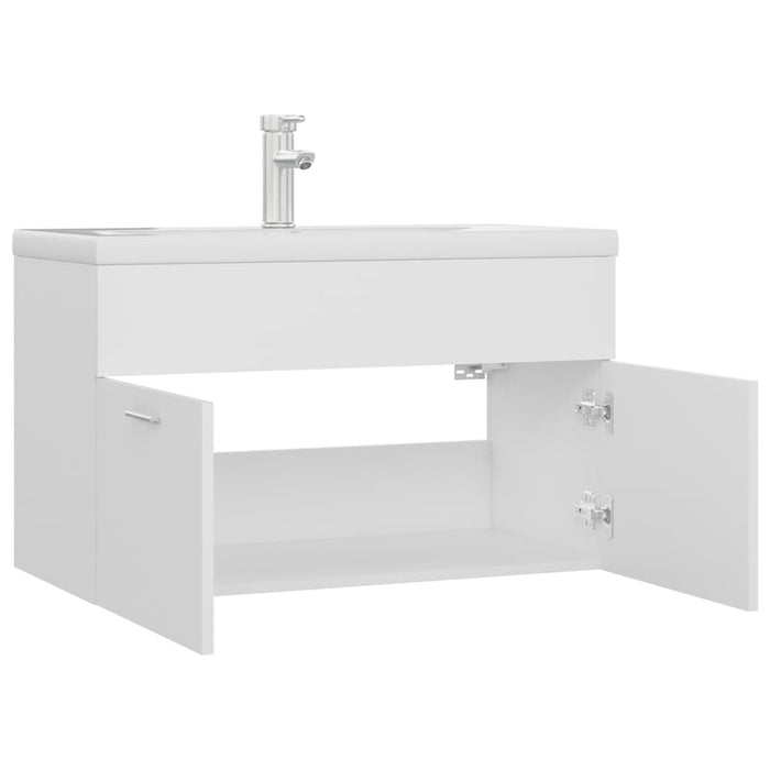 Mobile con Lavabo Integrato Bianco in Legno Multistrato 3071279