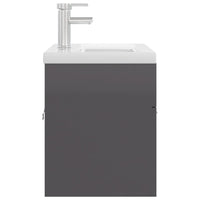 Mobile Bagno con Lavabo Integrato Grigio Lucido in Truciolato 3071287