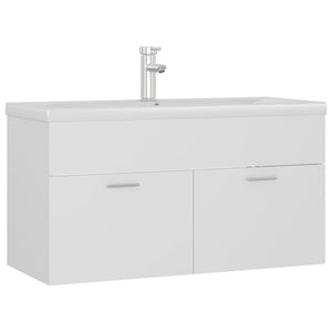 Mobile con Lavabo Integrat-Armadietto da Cucina-Lavandinoo Bianco in Legno Multistrato 392280