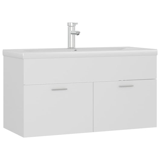 Mobile con Lavabo Integrat-Armadietto da Cucina-Lavandinoo Bianco in Legno Multistrato 392280