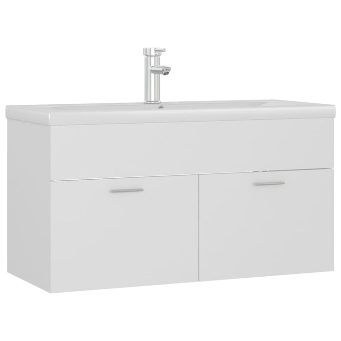 Mobile con Lavabo Integrat-Armadietto da Cucina-Lavandinoo Bianco in Legno Multistrato 392280