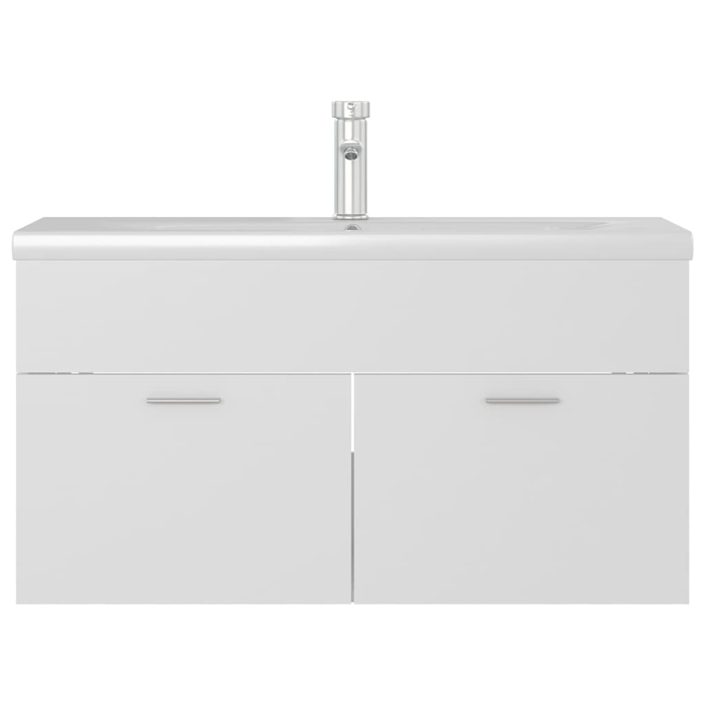 Mobile con Lavabo Integrato Bianco in Legno Multistrato 3071288