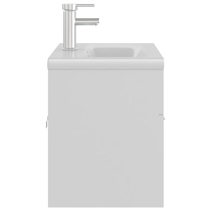 Mobile con Lavabo Integrato Bianco in Legno Multistrato 3071288