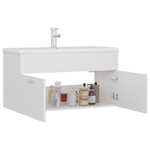 Mobile con Lavabo Integrat-Armadietto da Cucina-Lavandinoo Bianco in Legno Multistrato 392280