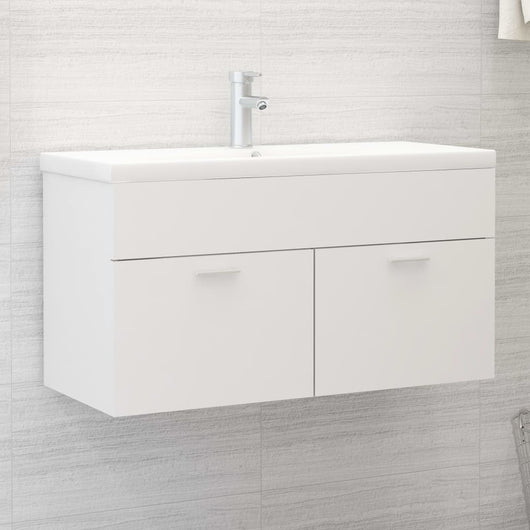 Mobile con Lavabo Integrato Bianco in Legno Multistrato 3071288