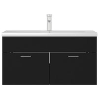 Mobile lavabo con lavabo integrato 91 x 39 x 18 cm in truciolare nero 02_0006514