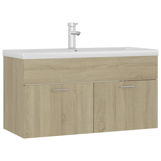 Mobile con Lavabo Integrat-Armadietto da Cucina-Lavandinoo Rovere Sonoma in Legno Multistrato 252513