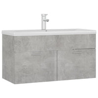 Mobile con Lavabo Integrato Grigio Cemento in Legno Multistrato 3071292
