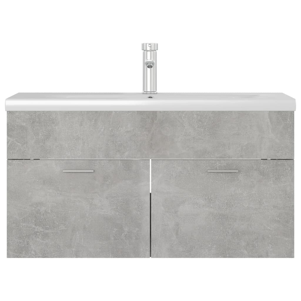 Mobile con Lavabo Integrato Grigio Cemento in Legno Multistrato 3071292