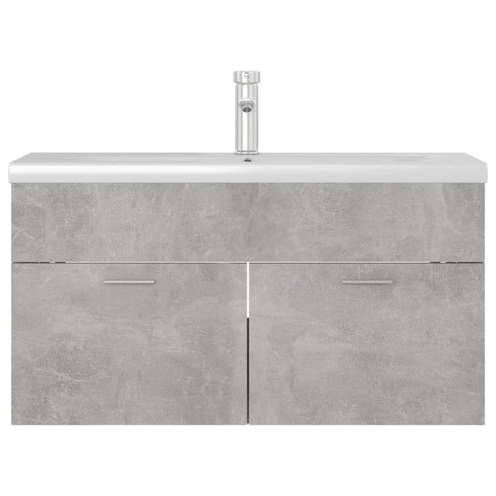 Mobile con Lavabo Integrato Grigio Cemento in Legno Multistrato 3071292
