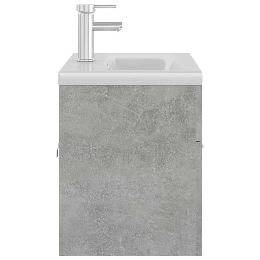 Mobile con Lavabo Integrato Grigio Cemento in Legno Multistrato 3071292
