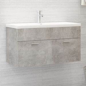 Mobile con Lavabo Integrato Grigio Cemento in Legno Multistrato 3071292