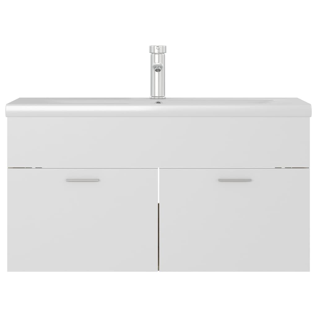 Mobile Lavabo Integrato Bianco Rovere Sonoma Legno Multistrato 3071293
