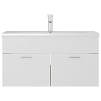 Mobile Lavabo Integrato Bianco Rovere Sonoma Legno Multistrato 3071293