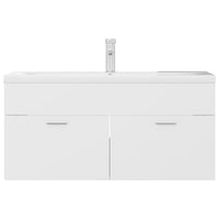 vidaXL Mobile Bagno con Lavabo Integrato Bianco in Legno Multistrato