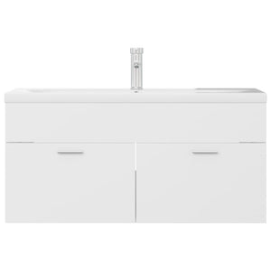vidaXL Mobile Bagno con Lavabo Integrato Bianco in Legno Multistrato