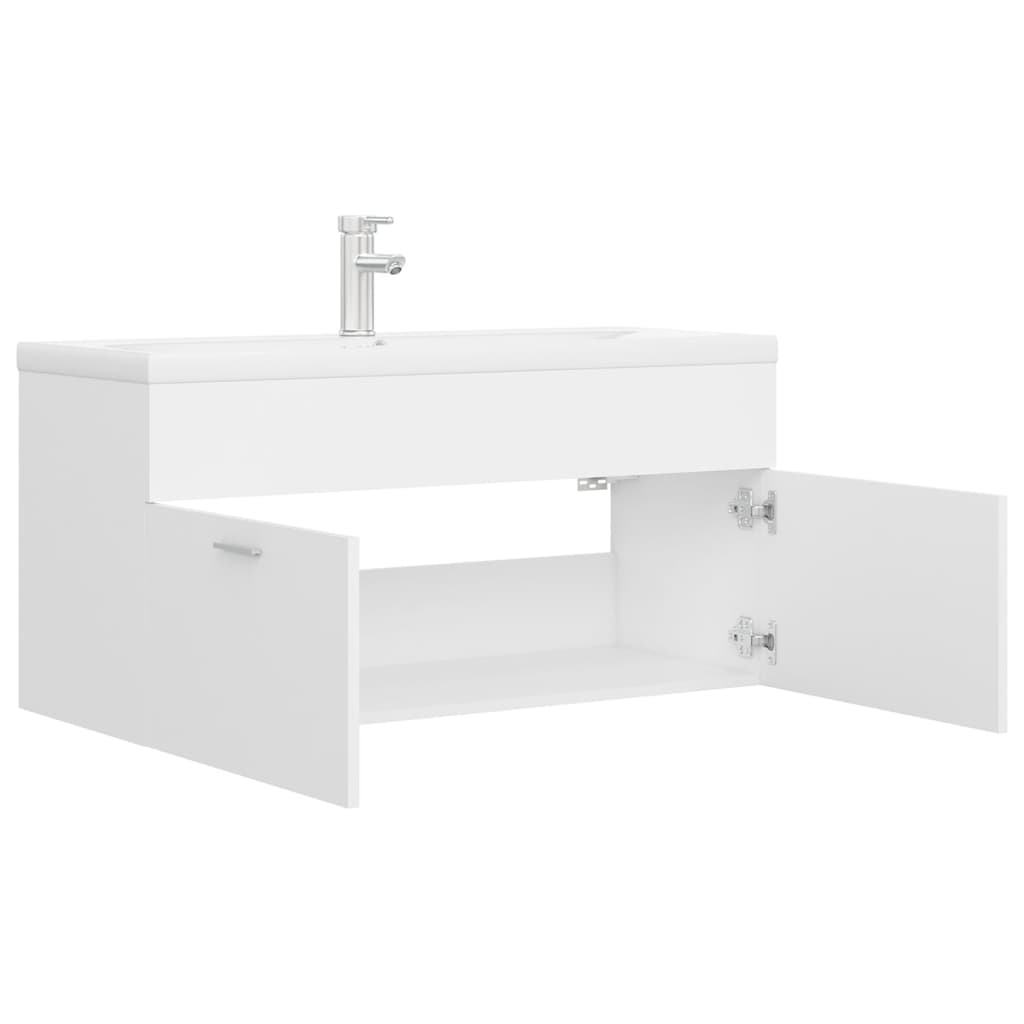 Mobile Bagno con Lavabo Integrato Bianco in Legno Multistrato 3071297