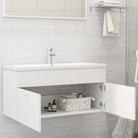 Mobile Bagno con Lavabo Integrato Bianco in Legno Multistrato 3071297