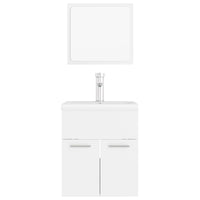 Set Mobili da Bagno Bianco in Legno Multistrato