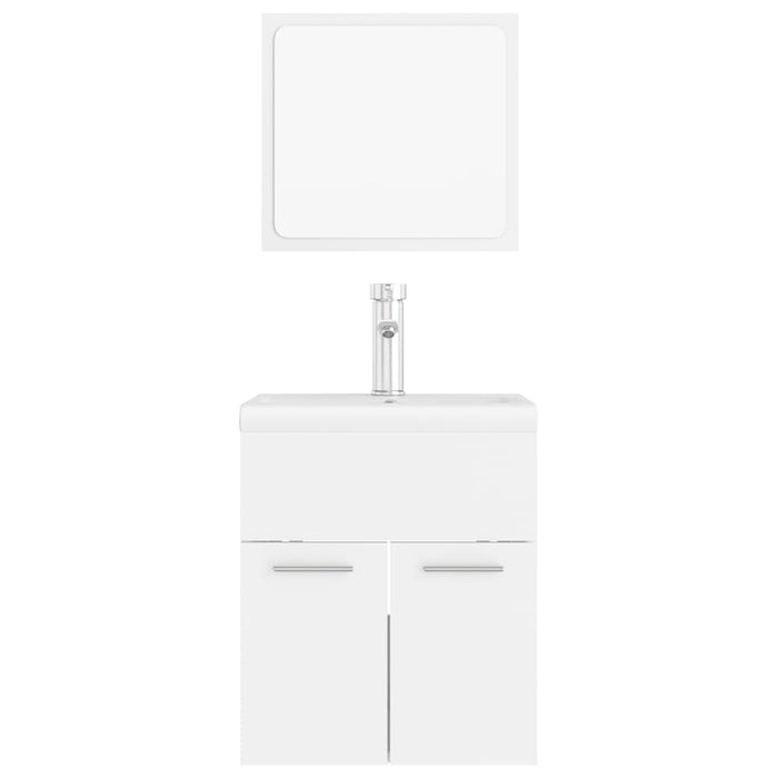 Set Mobili da Bagno Bianco in Legno Multistrato